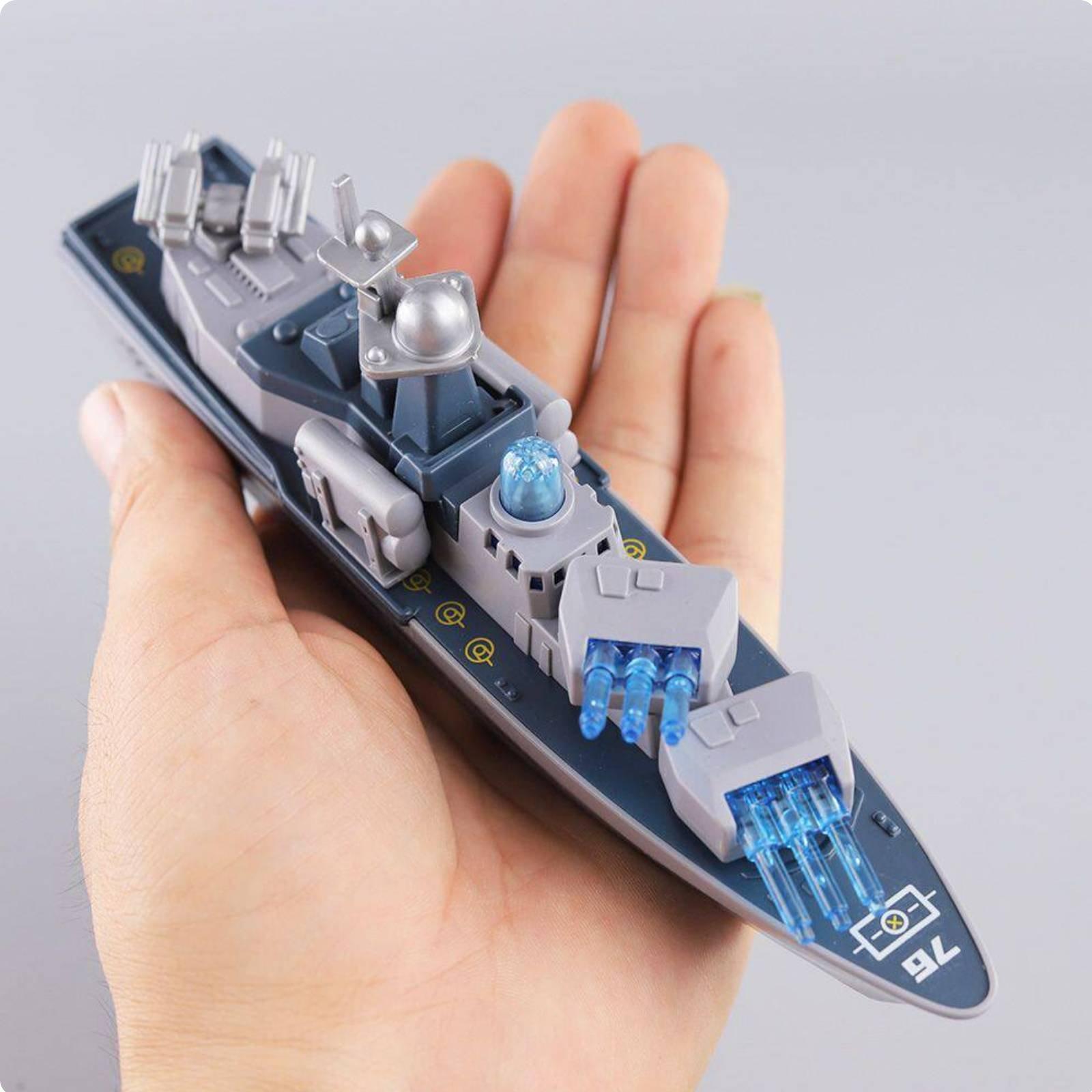 Model Kit Battleship - Model okrętu wojennego z napędem ciernym,