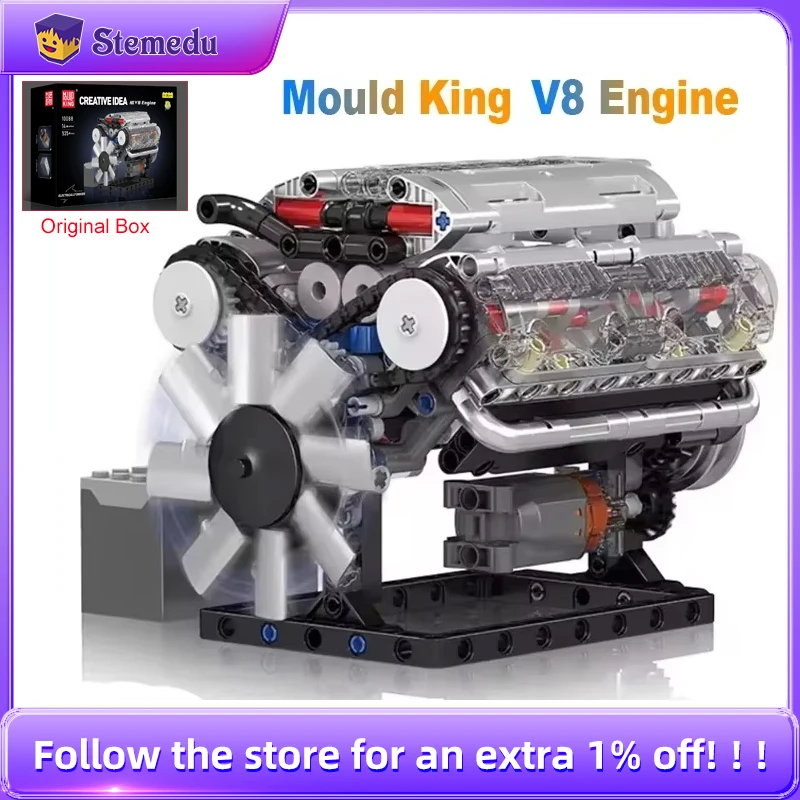 Model Kit Engine V8 - Zestawy klocków konstrukcyjnych Mold King V8