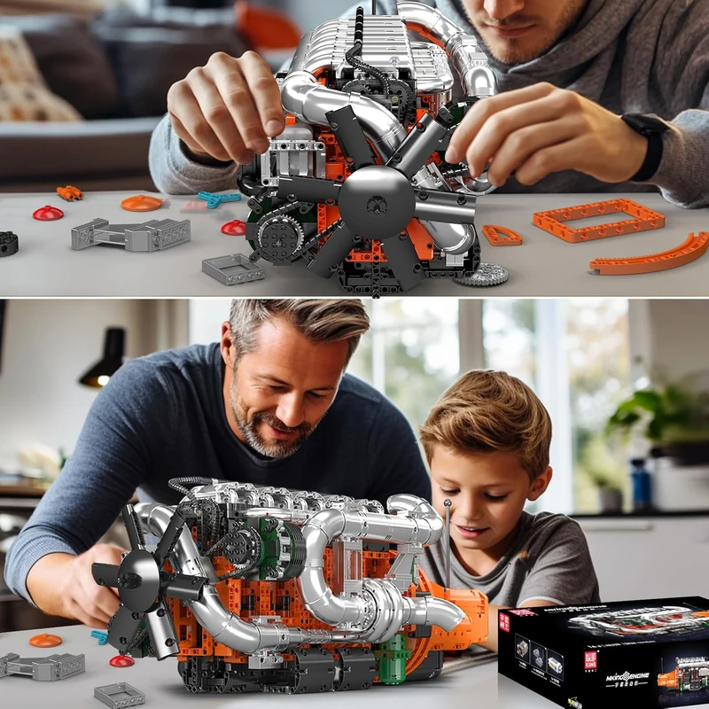 Model Kit Engine V8 - Mould King 10200 Model silnika V8