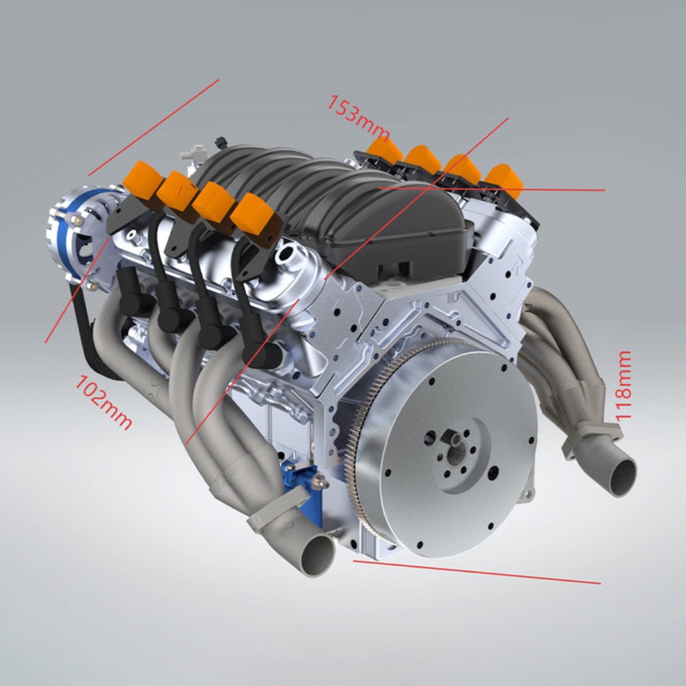 Silnik CISON V8 LS-52 52CC 1/5 – Model Kit Engine V8 recenzja i cena