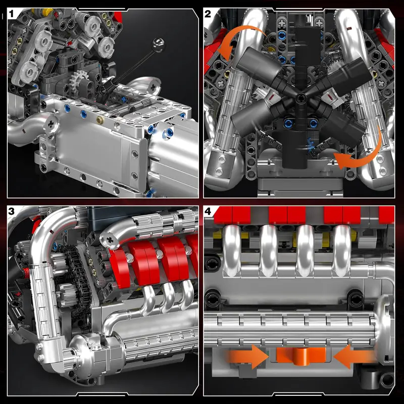 Mould King 10203 1169 elementó – Model Kit Engine V8 recenzja i cena