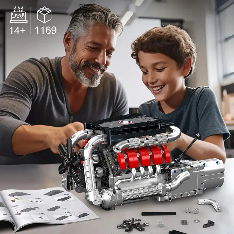 Mould King 10203 1169 elementó – Model Kit Engine V8 recenzja i cena